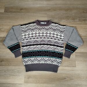 🔥 VTG 80s 🔥 Snowdrift Sweater Medium Nordic Coogi Style Chunky Grandpa Sweater